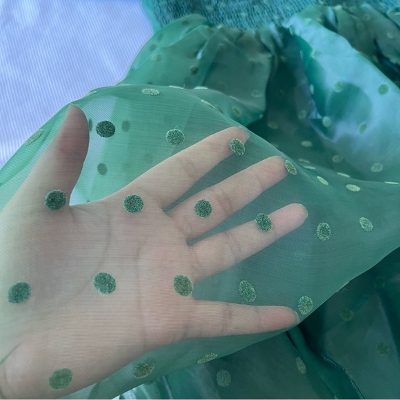 Lace & Beads Polka Dot Babydoll Dress - Picture 11 of 14